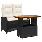 thumbnail of vidaXL 2-tlg. Garten-Essgruppe mit Kissen Schwarz Poly Rattan