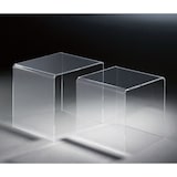 thumbnail of Hochwertiger Acryl-Glas Zweisatztisch, klar, 1. Tisch: 40 x 33 cm, H 36 cm und 2. Tisch: 33 x 33 cm, H 33 cm, Acryl-Glas-Stärke 6 mm