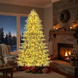 thumbnail of COSTWAY 210 cm künstlicher Weihnachtsbaum mit Beleuchtung, Tanne mit 370 warmweißen LED-Lichtern, Weihnachtsbaum, künstlicher Baum, grün