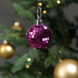 thumbnail of Weihnachtsbaumschmuck Discokugel Spiegelkugel Baumkugel 5cm pink 12St.