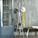 thumbnail of HOMCOM Perchero de Pie Metálico para Colgar Ropa Bolsas 9 Ganchos con Estante