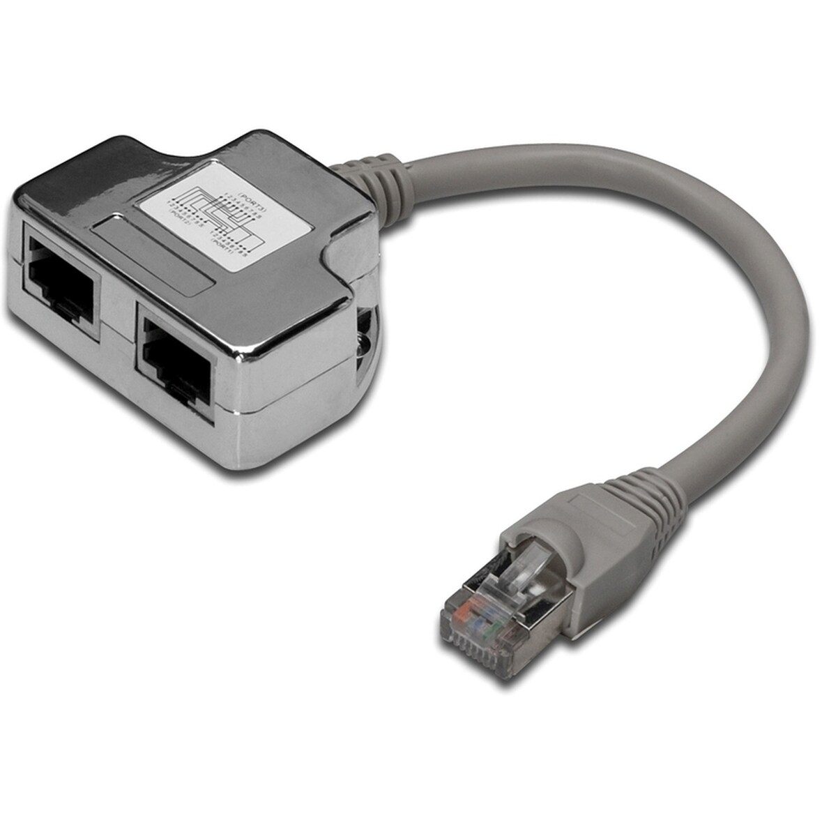 DIGITUS CAT 5e Patchkabel-Adapter, 2x CAT 5e, geschirmt, 0.19m