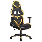 thumbnail of vidaXL Gaming-Stuhl mit Fußstütze Schwarz und Golden Kunstleder