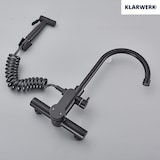 thumbnail of JULIE |Torneira misturadora gastronómica de parede preta|de cozinha profissional em aço inoxidável com duche de mão|restaurante de parede de bica alta