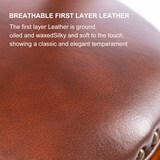 thumbnail of Barhocker mit Rückenlehne 96x55x55 cm Braun 360 Grad drehbar Echtleder Sitz Holzgestell mit komfortabler Polsterung für Küche Theke Bar