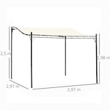 thumbnail of Pérgola de Jardín 3x3m Cenador con 16 Orificios de Drenaje para Patio Metal Crema