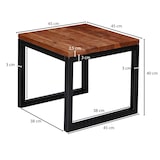 thumbnail of Beistelltisch 45x40x45 cm Sheesham Massivholz / Metall Wohnzimmertisch, Industrial Style Designer Holztisch, Tisch Wohnzimmer, Kleiner Couchtisch