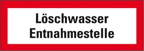 Schild I Feuerwehrschild Löschwasser Entnahmestelle, Aluminium, 297x105mm, DIN 4066