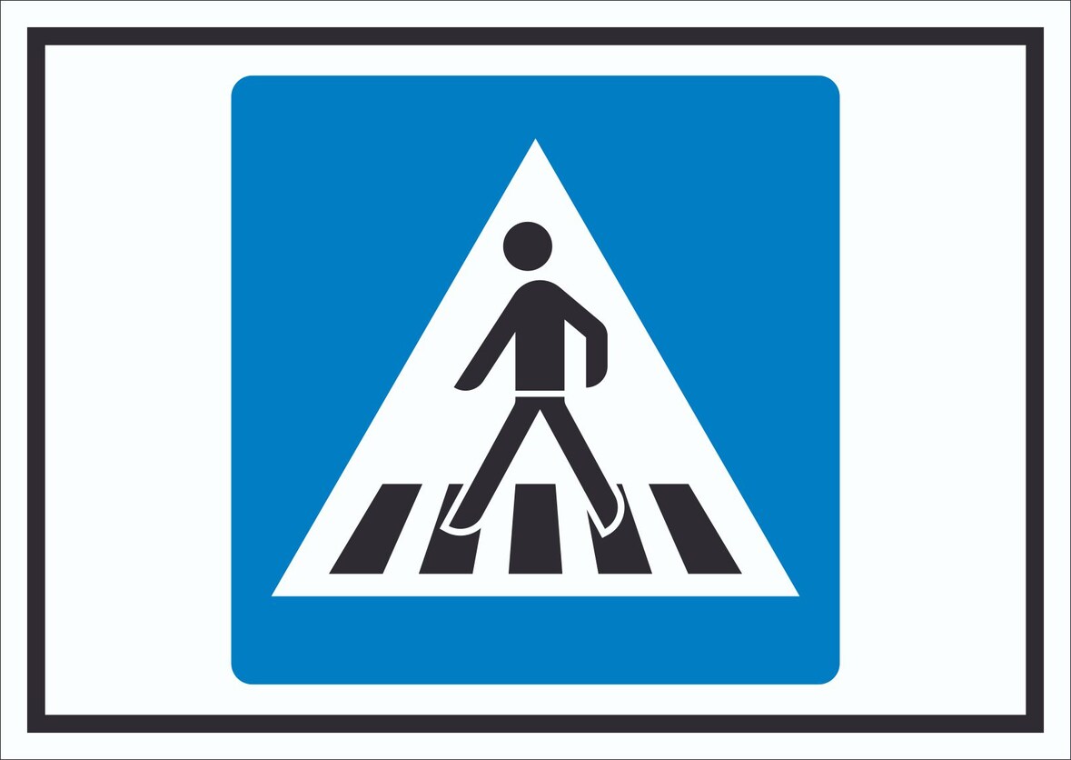 Fußgängerüberweg Symbol Schild A5 (148x210mm)