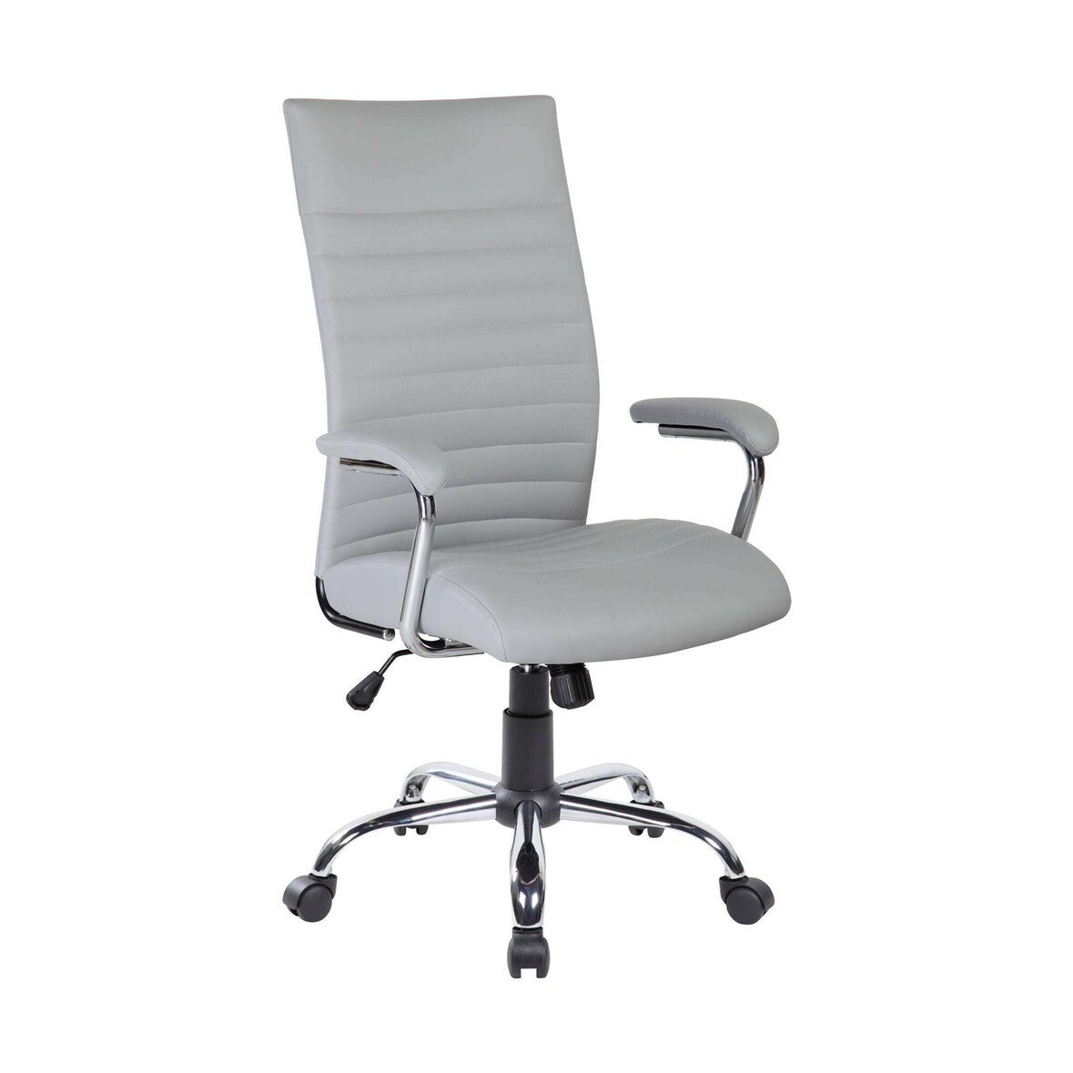 Dmora Sedia da ufficio Ddim, Poltrona presidenziale con braccioli, Sedia ergonomica da ufficio, 63x65h108/118 cm, Grigio