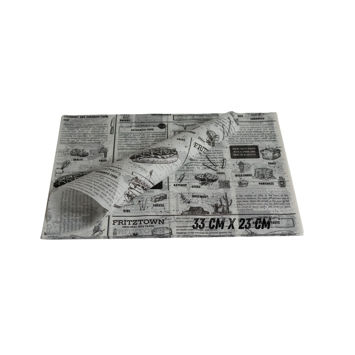 Einschlagpapier fettabweisend 33x23 cm Weiß – 4000 Blatt | FRITZTOWN DELI Paper | Burgerpapier | Sandwichpapier  |  Verpackungspapier Lebensmittel