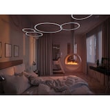 thumbnail of Lareira suspensa a bioetanol Incyrcle Slim de 2 lados no teto - Biolareira de design redondo com fachada dupla aberta d.70cm branca