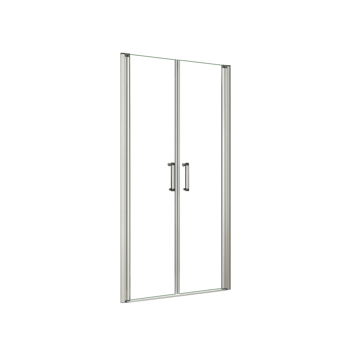 AICA Mampara de ducha abatible dos hojas,perfil gris mate,vidrio 5mm,(660-700)x1850mm