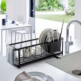 thumbnail of Yamazaki Abtropfgestell Abtropfkorb Abtropfständer Geschirr Metall Abtropfschale schwarz schmal 57x18x16cm