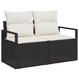 thumbnail of vidaXL 8-teiliges Gartensofa-Set mit Kissen in Schwarz aus Poly Rattan