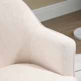 thumbnail of HOMCOM sillón de salón moderno butaca tapizada en lino con patas de madera para dormitorio oficina estudio carga 120 kg 64,5x65x79,5 cm crema