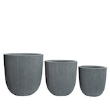 thumbnail of 3 Blumentöpfe 31-44cm Outdoor - Kunststoff Pflanzenkübel Blumenkübel außen Pflanzen Blumen Übertopf Pflanzentopf Pflanzgefäß für draußen Garten Grau
