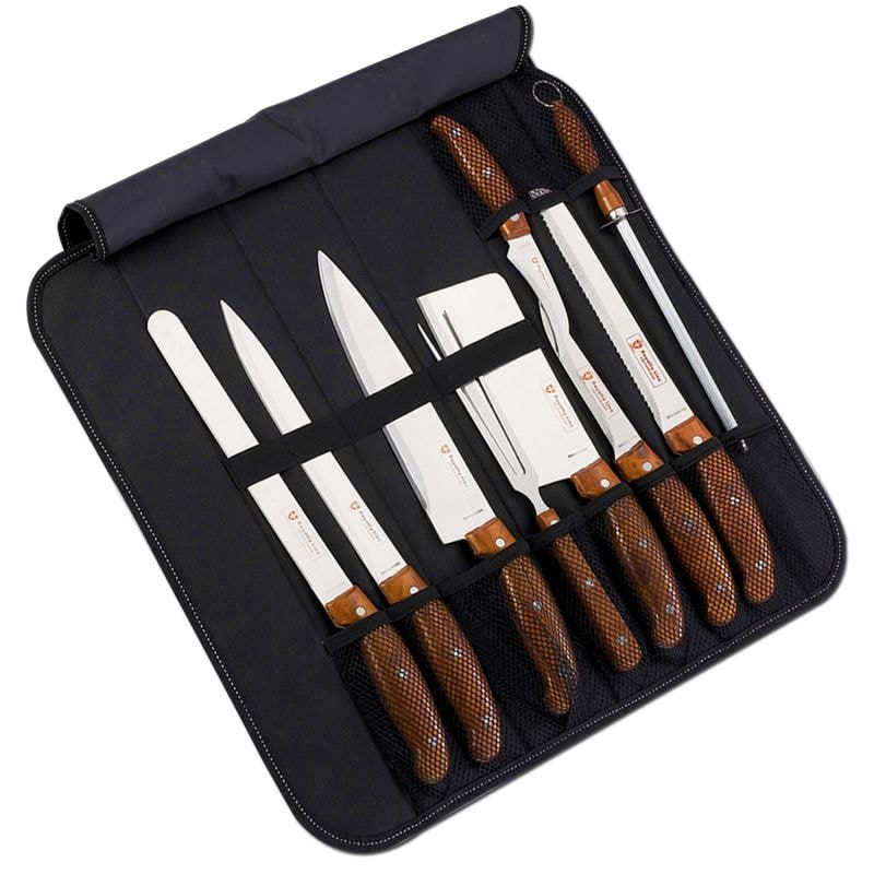 Ensemble de couteaux 9 pièces avec sac de transport pliable Royalty Line RLK9C