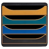 thumbnail of Exacompta - Réf. 310505D - BIG-BOX NeoDeco - Caisson 4 tiroirs  - Dimensions extérieures : Prof. 34,7 x l 27,8 x H 26,7 cm