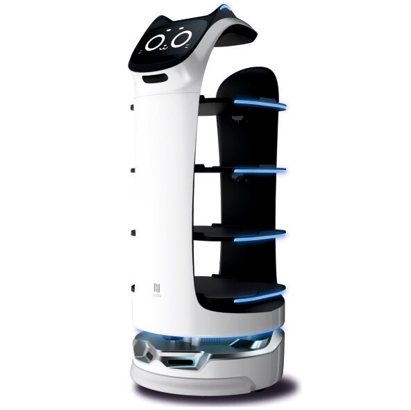 PUDU ROBOTICS Pudu BellaBot Serviceroboter, weiß mit 4 Tablettebenen & Touchdisplay