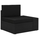 thumbnail of 10-tlg. Garten-Lounge-Set mit Kissen Schwarz Poly Rattan