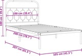thumbnail of vidaXL Bettgestell mit Kopfteil Metall Weiß 100x200 cm