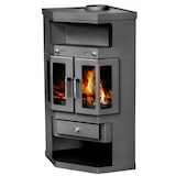 thumbnail of EEK A Eck-Kaminofen Victoria Panama2 mit Flügeltüren, schwarz, dauerbrandfähig – 9kW