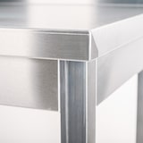 thumbnail of Romux® Mesa em Aço Inoxidável para Hotelaria Central com 1 Prateleira 1600x600x850 mm Desmontável | Mesa de Trabalho em Inox Resistente à Corrosão