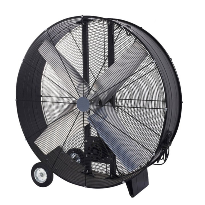 IluminaShop Ventilador de Pie Negro 1000W Metal / Aluminio Motor AC