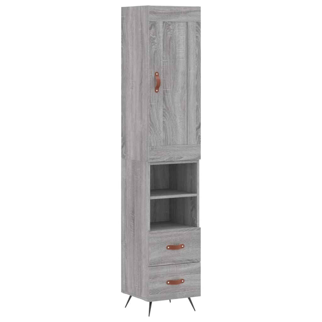 Helloshop26 - Buffet Sideboard Kommode Kleiderschrank Aufbewahrungsmöbel Organizer Küche Wohnzimmer Lounge hohe Sonoma-Eiche 34,5 x 02_0035315