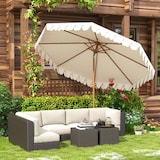 thumbnail of Outsunny Ombrellone da Giardino a Manovella Inclinabile 2.7x2.4m Crema