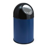 thumbnail of Afvalbak met pushdeksel en binnenemmer 30 ltr - blauw, zwart