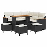 thumbnail of vidaXL Garten-Sofa-Set mit Kissen mit Speicher Schwarz Poly Rattan