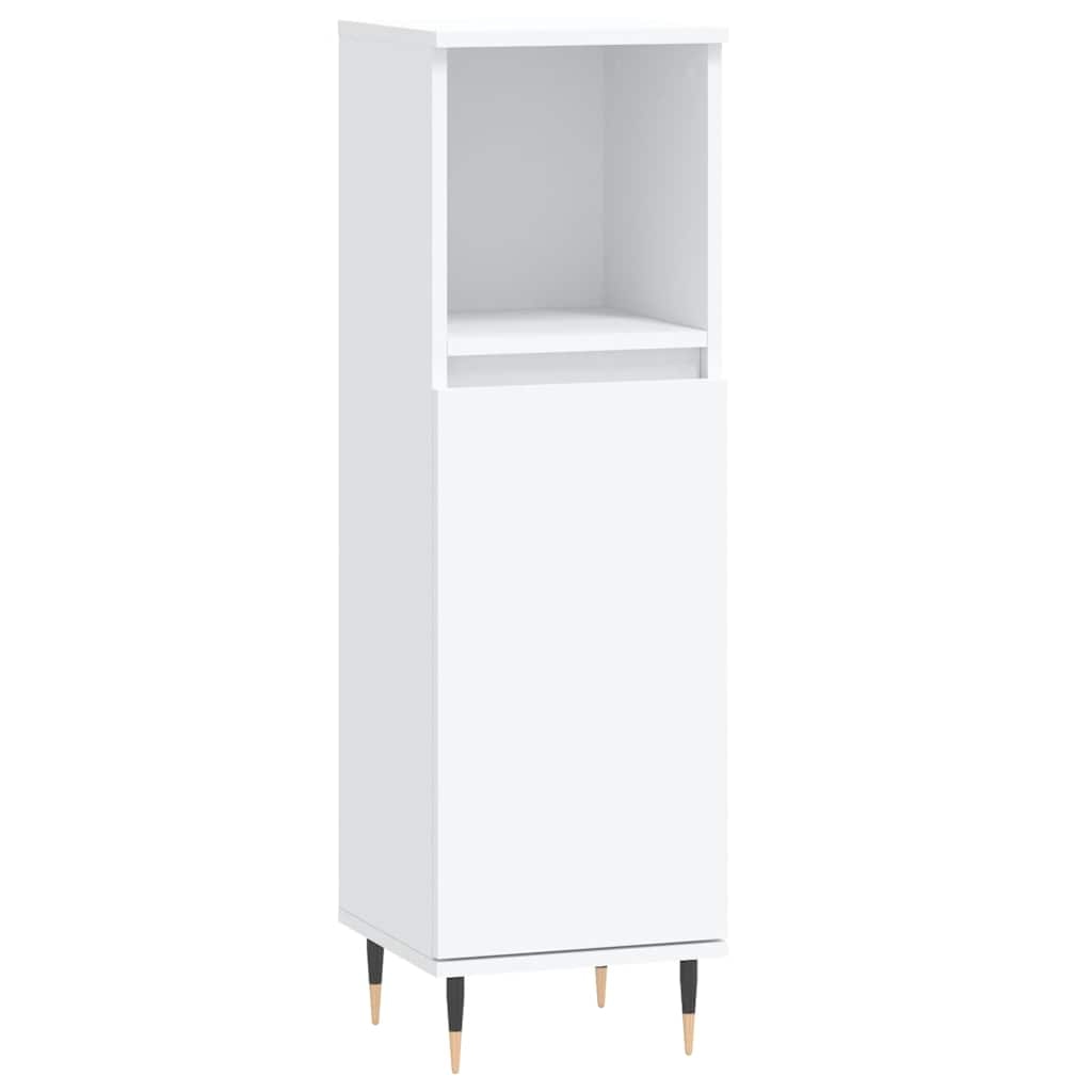 vidaXL Badschrank Weiß 30x30x100 cm Holzwerkstoff