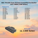 thumbnail of D&C TN-2220 Toner Schwarz kompatibel für Brother DCP-7060N (2.600 Seiten)