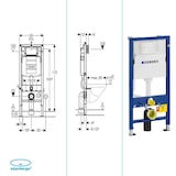 thumbnail of Alpenberger Toilette mit Geberit Spülkasten und Drückerplatte | Spülrandloses Hänge WC mit Bidet Funktion | Dusch WC mit WC Sitz | Vorwandelement WC