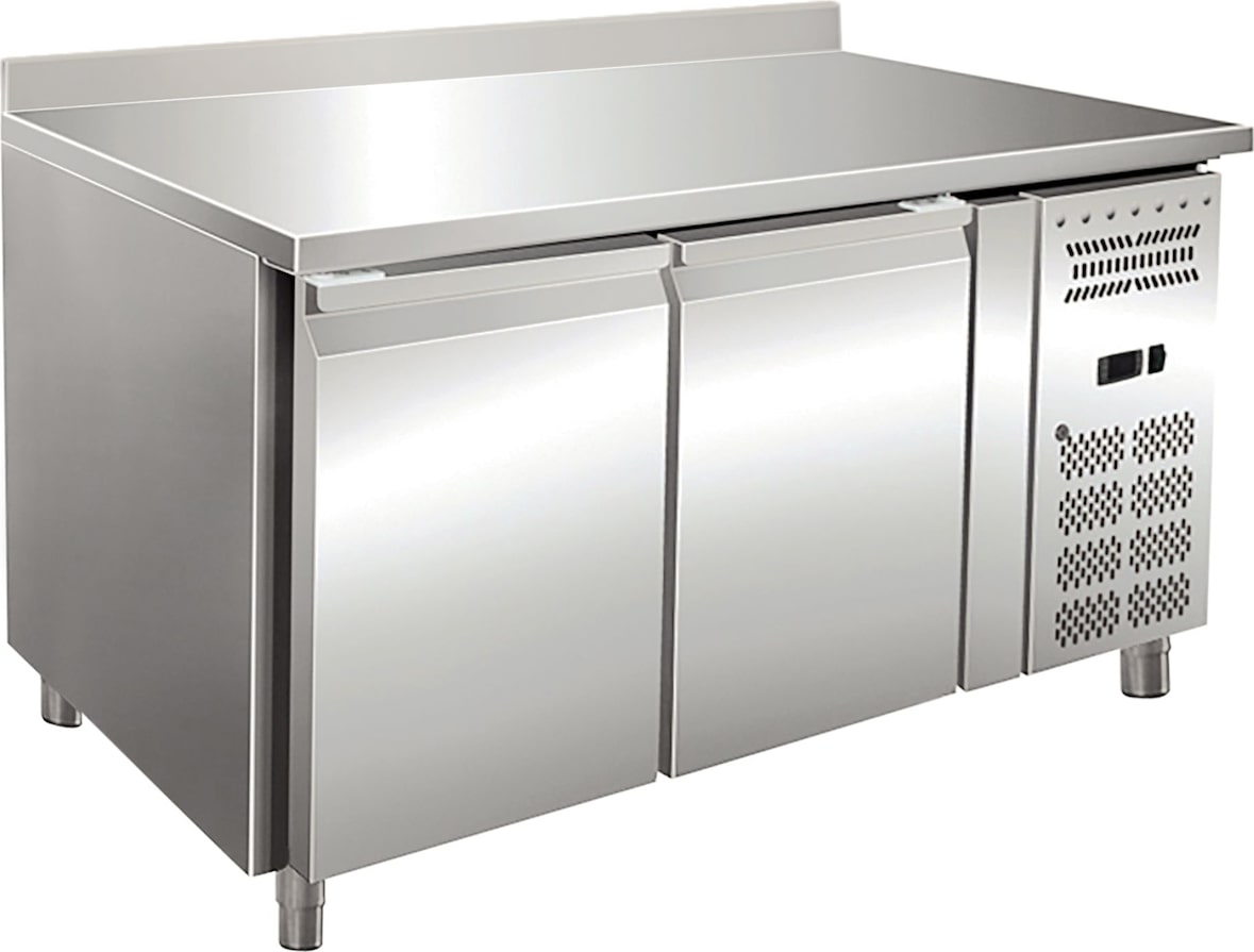 KLIMAITALIA Pasticceria, Edelst.-Kühltisch 2 Türen & Fliesenwand. Thermo digital. T° -2°C/+8°C. Dim. (LxWxH) 151x80x96 cm. Mod. PSX2200TN