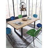 thumbnail of SIT Möbel Tree edge eettafel 180 x 90 cm | Tafelblad wild eiken | onderstel metaal antiek zwart | B180xD90xH76 cm | 07107-28 |Serie TABLE & BENCHES