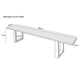 thumbnail of SAM® Sitzbank Baumkante 200 cm Cognac massiv Akazie silber ESRA