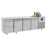 thumbnail of Gastro Edelstahl Kühltisch Kühltheke -2/+8°C 3 Türen 2 Schubladen 1/1GN