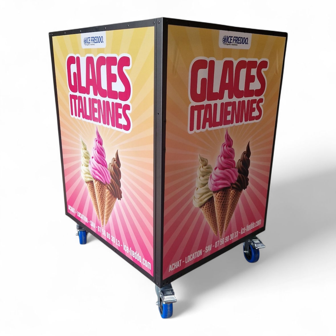 Chariot pour machine à glace italienne - Ice Freddo - 60x70x93cm
