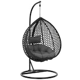 thumbnail of Uniprodo Outdoor-Hängesessel mit Gestell - Sitz zusammenfaltbar - schwarz/grau - Tropfenform