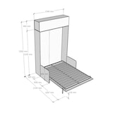 thumbnail of Kentaro 120 cm opklapbaar queensize bed met bank en witte essenhouten wandkast, lichtblauw
