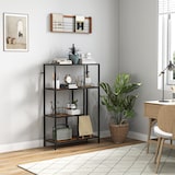 thumbnail of HOMCOM Libreria 4 Ripiani Stile Industriale Legno e Metallo Marrone