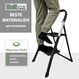 thumbnail of Trittleiter 2 Stufen klappbar TÜV/GS 150 kg Anti-Rutsch Haushaltsleiter Klapptritt Leiter in schwarz