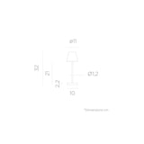 thumbnail of Lampada da tavolo lola slim 30, di metallo. 11*11*32cm, batteria ricaricabile. Uso interno ed esterno. Colore grigio spaziale.