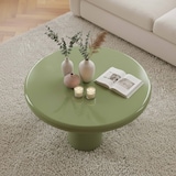 thumbnail of Table basse ronde 70 cm en MDF effet laqué vert olive