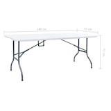 thumbnail of Mesa de jardín plegable HDPE blanco 180x72x72 cm