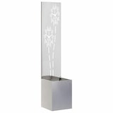 thumbnail of vidaXL Blumentopf mit dekorativem Paneel Silber 32 x 140 cm Edelstahl