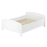 thumbnail of Weißes Bett Seniorenbett extra hoch 140x200 weiß Zubehör wählbar V-60.44W-14 Rollrost und Matratze inkl.